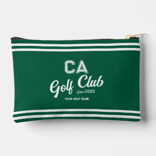 Preppy Green Golf Club Custom Crest  Accessory Pouch