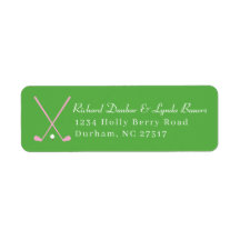 Preppy Green Golf Theme Return Address Label