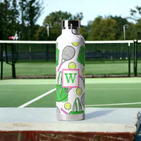 Water Bottle - Preppy Tennis