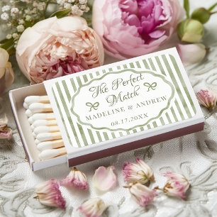 Preppy Green Striped Perfect Match Wedding Favor