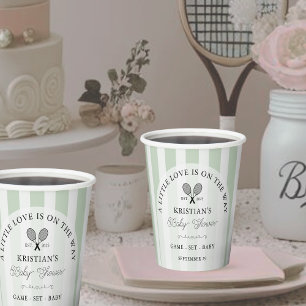 Preppy Green Tennis Country Club Baby Shower Paper Cups
