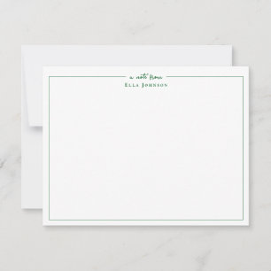 Preppy green & White a note from Thank You Card