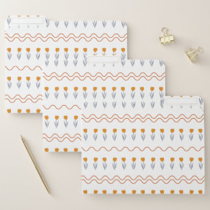 Preppy Groovy Stripe Tulip Flower Pattern  File Folder