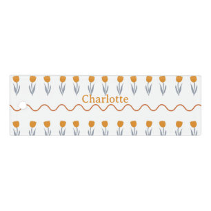 Preppy Groovy Stripe Tulip Flower Pattern  Ruler