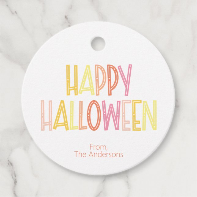 Preppy Happy Halloween  Favor Tags (Front)
