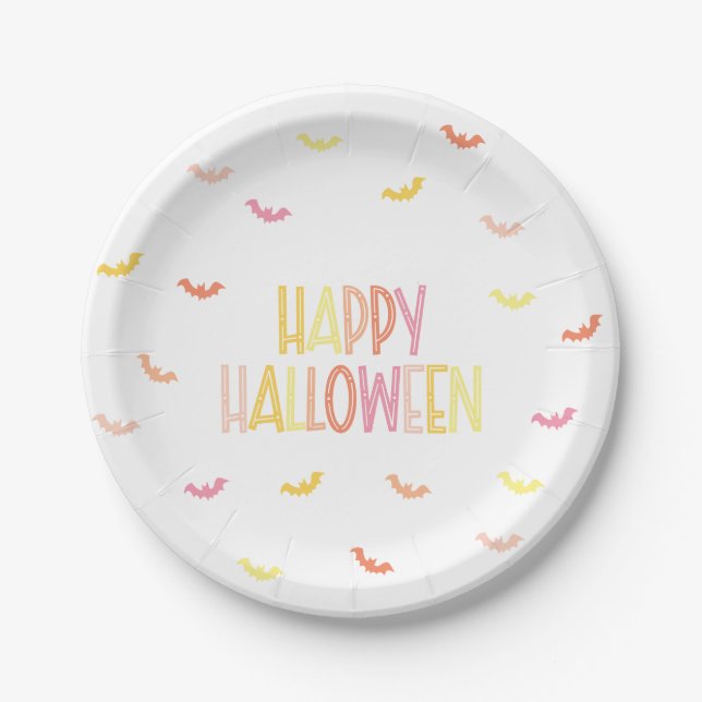 Preppy Happy Halloween Paper Plates (Front)