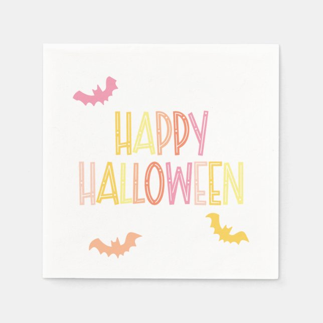 Preppy Happy Halloween Party Napkins (Front)