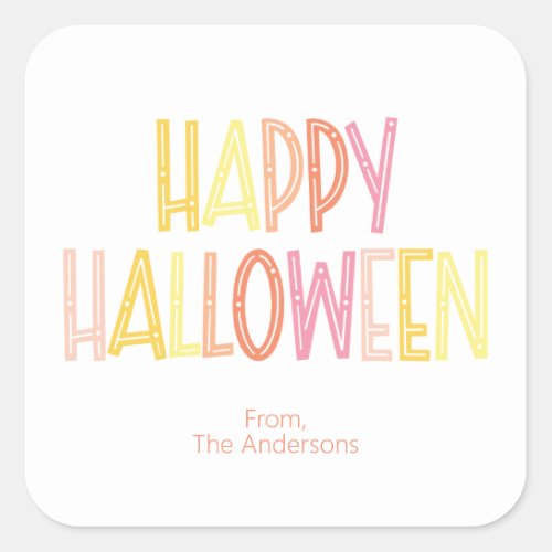 Preppy Happy Halloween  Square Sticker