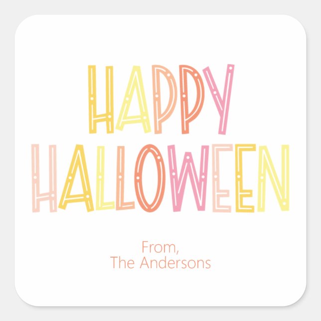 Preppy Happy Halloween  Square Sticker (Front)