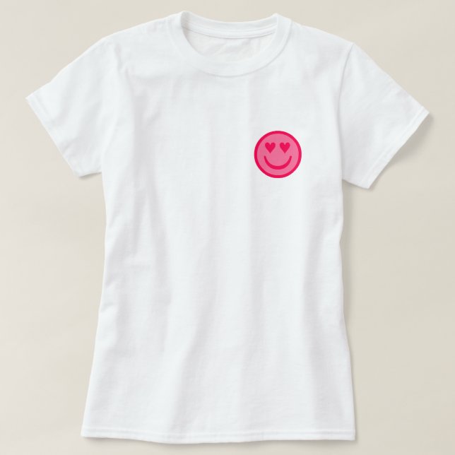 Preppy Heart Happy Face T-Shirt (Design Front)