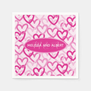 Preppy Hearts Pink Napkins