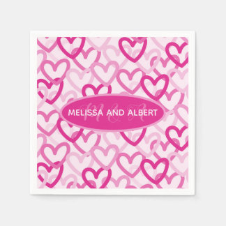 Preppy Hearts Pink Napkins