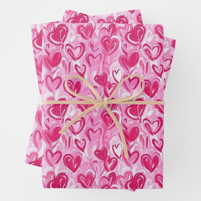 Preppy Hearts Wrapping Paper (In situ)