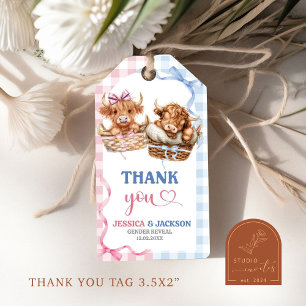 Preppy Heifer or Bull Gender Reveal  Gift Tags