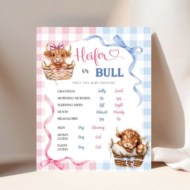 Preppy Heifer or Bull Gender Reveal Old Wive Tales Poster (Creator Uploaded)