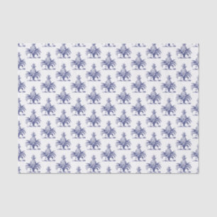 Preppy Heraldic Blue Pineapple Coat of Arms Crest Tissue Paper