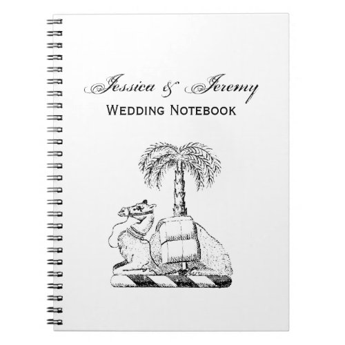 Preppy Heraldic Camel Palm Tree Coat of Arms Notebook