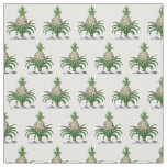 Preppy Heraldic Pineapple Coat of Arms Crest Fabric