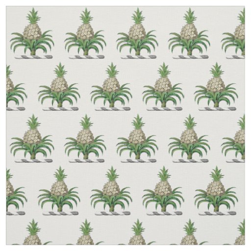 Preppy Heraldic Pineapple Coat of Arms Crest Fabric