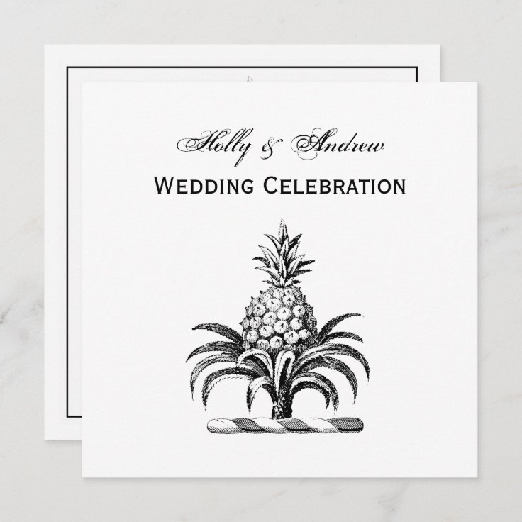 Preppy Heraldic Pineapple Coat of Arms Crest Invitation Zazzle