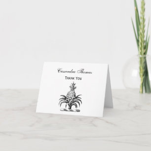 Preppy Heraldic Pineapple Coat of Arms Crest Letterpress Thank You Card