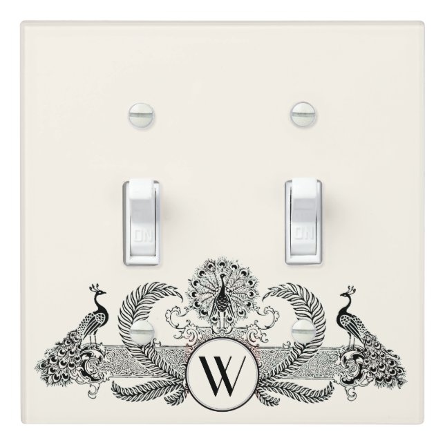 Preppy Heraldic Pineapple Coat of Arms Crest Light Switch Cover (In Situ)