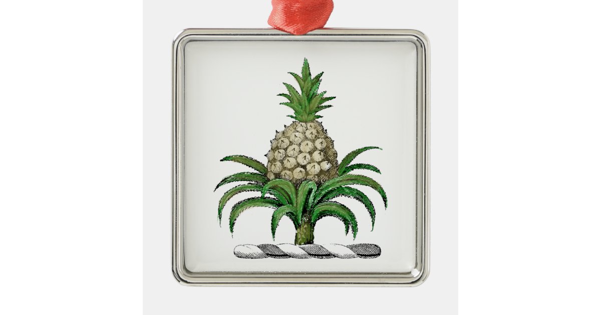 Preppy Pineapple Tropical Christmas Ornament Set