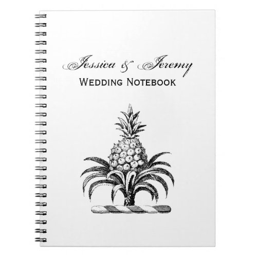 Preppy Heraldic Pineapple Coat of Arms Crest Notebook