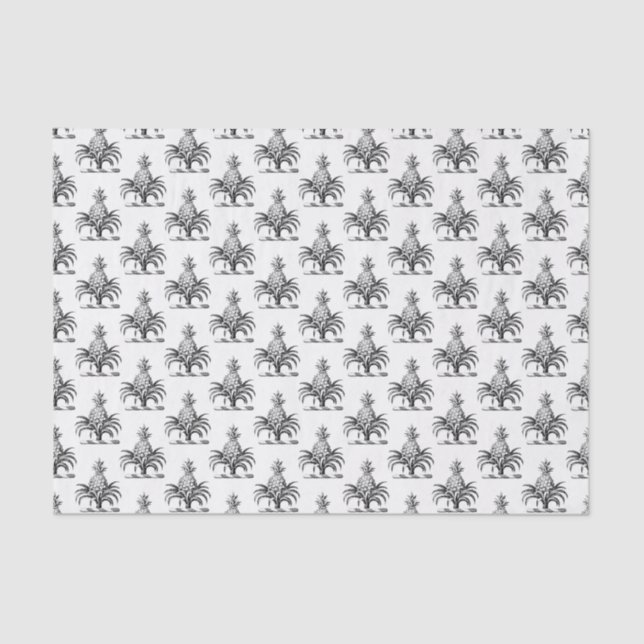 Preppy Heraldic Pineapple Coat of Arms Crest Tissue Paper (Front)
