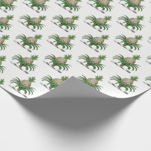 Preppy Heraldic Pineapple Coat of Arms Crest Wrapping Paper