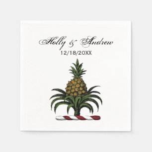 Preppy Heraldic Pineapple Crest Color RWT Paper Napkins