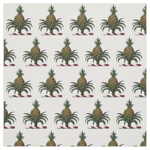 Preppy Heraldic Pineapple Crest Color WT Fabric