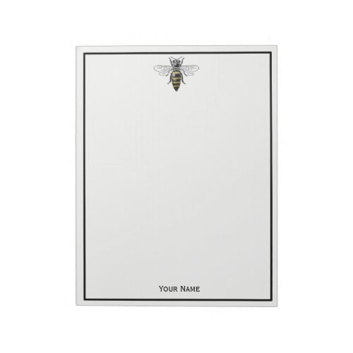 Preppy Heraldic Vintage Bee 2 Coat of Arms C Notepad