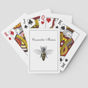 Preppy Heraldic Vintage Bee #2 Coat of Arms C Poker Cards