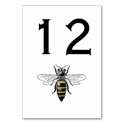 Preppy Heraldic Vintage Bee 2 Coat of Arms C Table Number
