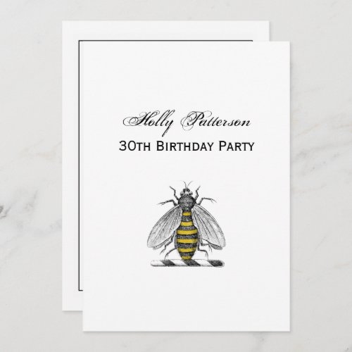 Preppy Heraldic Vintage Bee Coat of Arms Emblem C Invitation