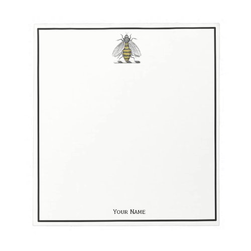 Preppy Heraldic Vintage Bee Coat of Arms Emblem C Notepad