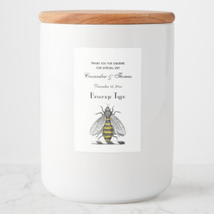 Preppy Heraldic Vintage Bee Coat of Arms Emblemy C Food Label