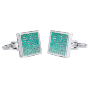 Preppy Hipster Best Man Digital Photo Template Silver Cufflinks