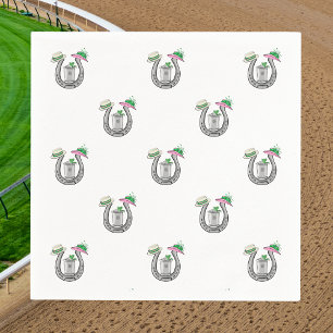 Preppy Horseshoes Fancy Hats Mint Juleps Race Day Napkins