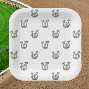 Preppy Horseshoes Fancy Hats Mint Juleps Race Day Paper Plates