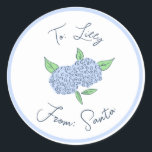 Preppy Hydrangea Christmas Custom Gift Tag Sticker<br><div class="desc">Customize these classic hydrangea gift stickers with TO: and FROM: labels. Coordinates with the Hydrangea gift wrap in my shop!</div>