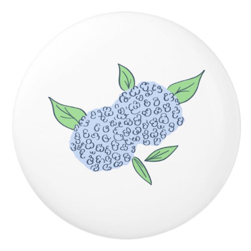 Preppy Hydrangea Coastal New England Ceramic Knob