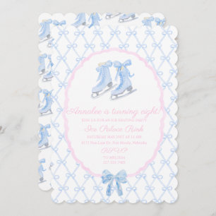 Preppy Ice Skating Party Ice Skates Invitation