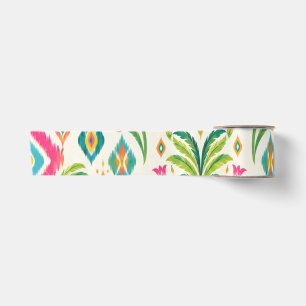 Preppy Ikat Tropical Palm Boho Chic Satin Ribbon