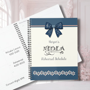 Preppy Indigo Blue Floral Viola Orchestra Planner