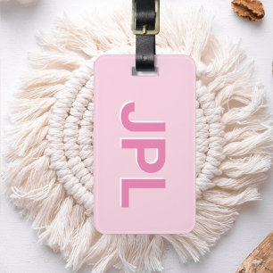 Preppy Initial Monogram Personalized Luggage Tag