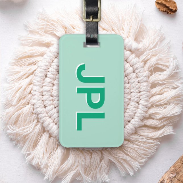 Preppy Initial Monogram Personalized Luggage Tag (Creator Uploaded)