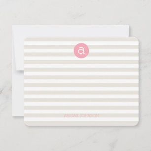 Preppy Initial Personalized Stationery Note Card