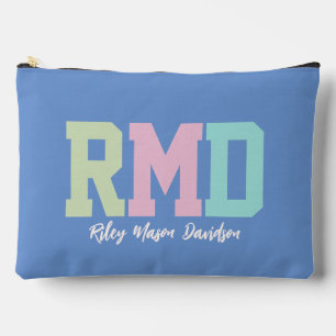 Preppy initials cute trendy periwinkle photo accessory pouch